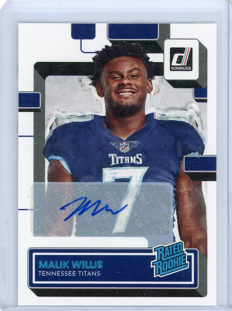 Malik Willis 2022 Panini Donruss Canvas autograph rookie card 