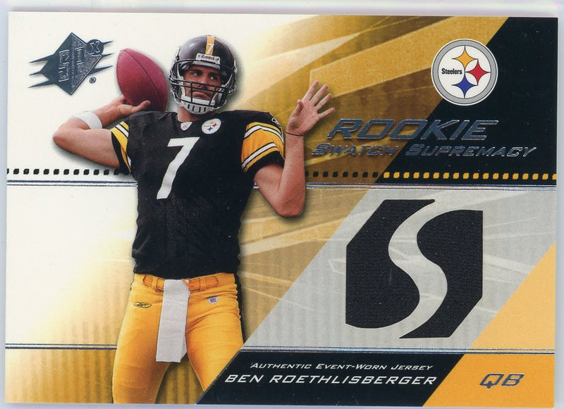 Ben Roethlisberger 2004 Upper Deck SPX Rookie Swatch Supremacy auth. game-used jersey relic