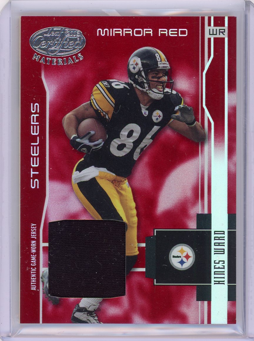 Hines Ward 2003 Donruss Leaf Certified Materials mirror red auth. game-used jersey relic #'d 113/150
