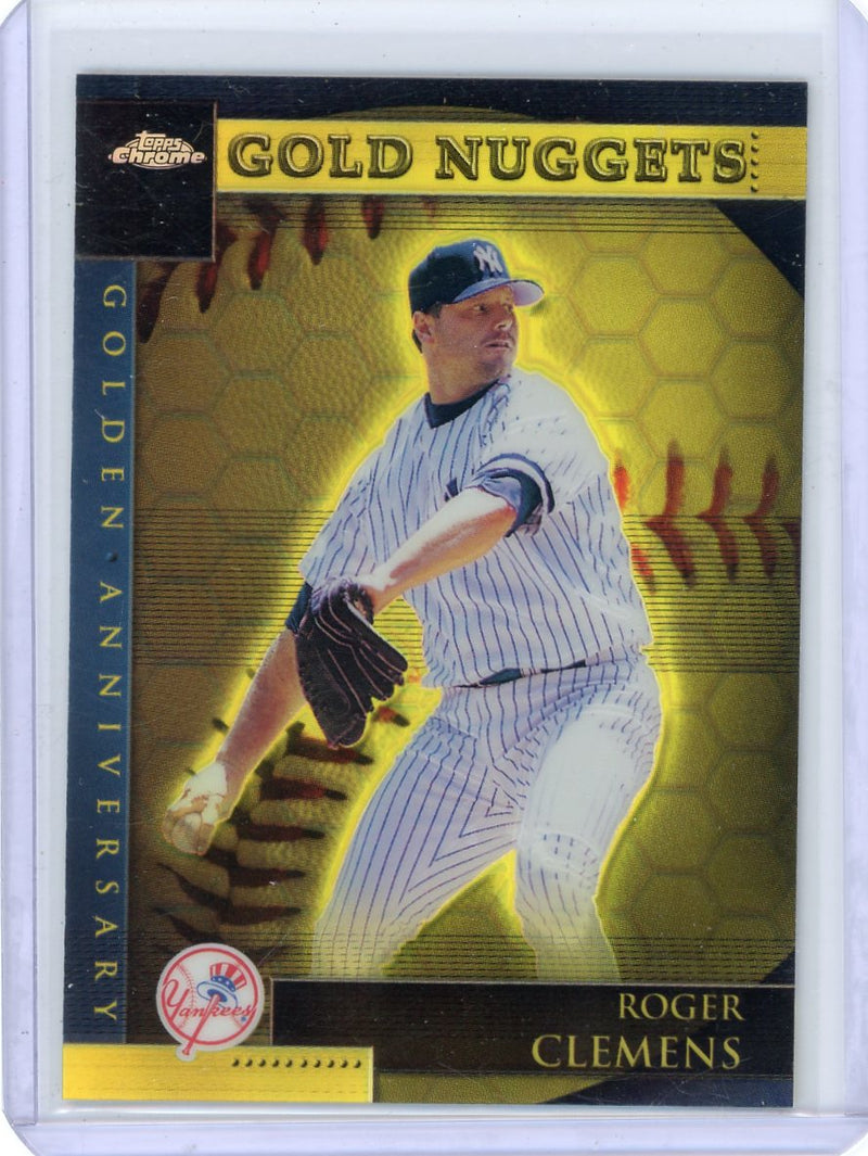 Roger Clemens 2001 Topps Chrome Golden Anniversary Golden Nuggets refractor 