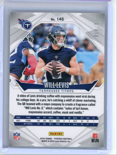 Will Levis 2024 Panini Phoenix Gold Pandora #'d 7/10