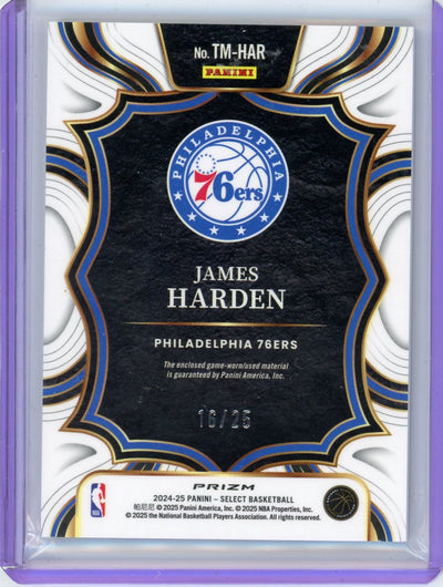 James Harden 2024-25 Panini Select Patch Tie Dye #'d 16/25
