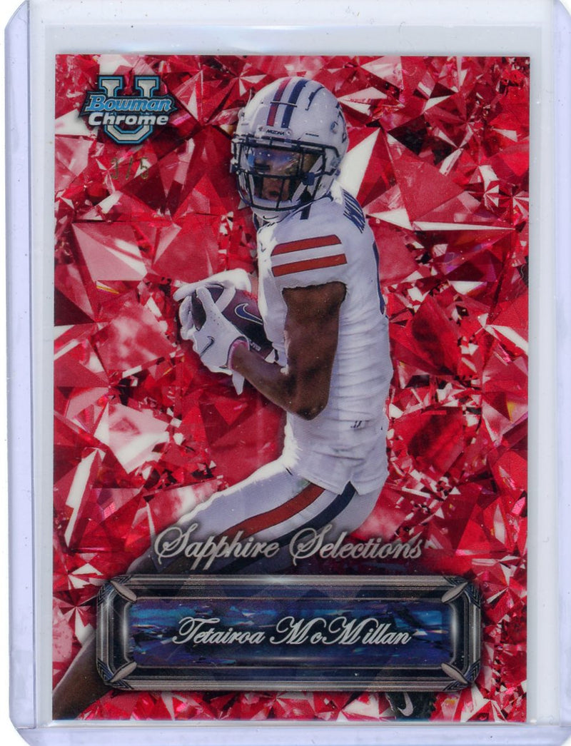 Tetairoa McMillian 2024 Bowman Chrome University Sapphire Selections Red 