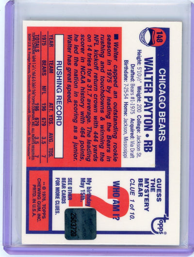 Walter Payton 2001 Topps Chrome Rookie Jersey Relic Refractor