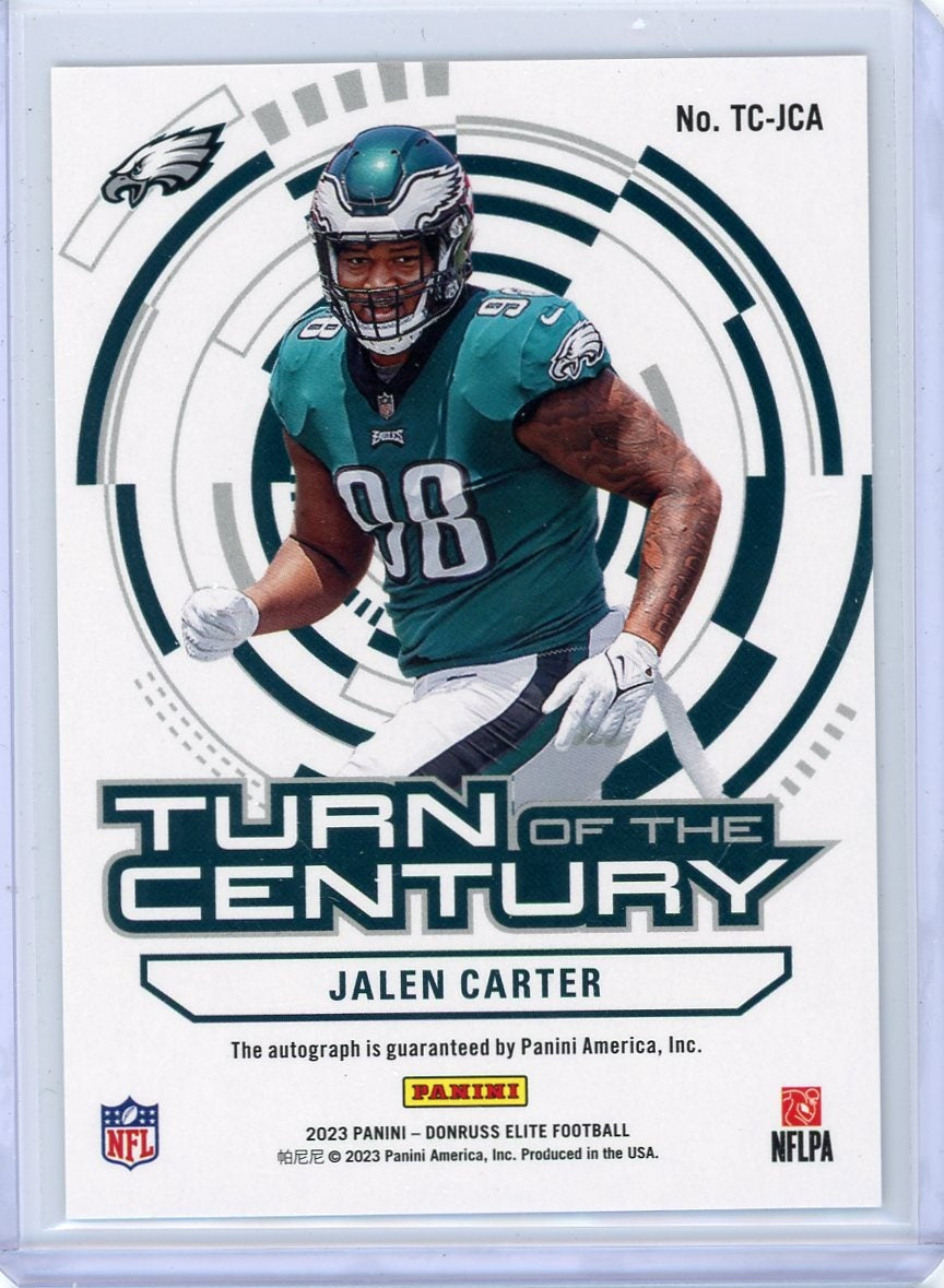 Jalen Carter 2023 Panini Donruss Elite Turn of the Century autograph rookie card #'d 31/99