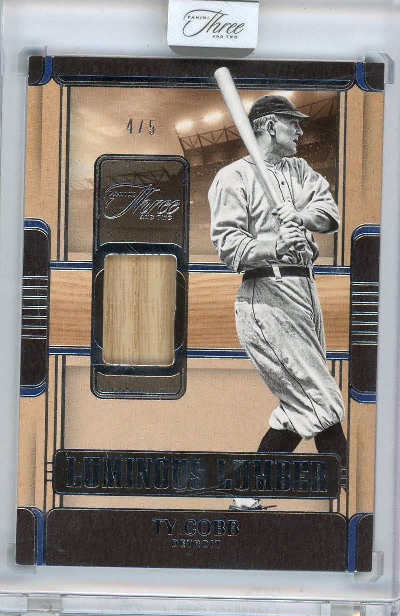Ty Cobb 2025 Panini Three and Two Luminous Lumber Emerald 