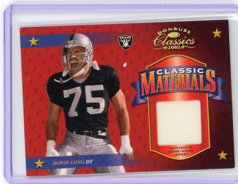 Howie Long 2002 Donruss Classics auth. game-used jersey relic 