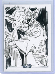 Yoda 2024 Star Wars Galaxy Silver Foil Sketch Card Emrah Cildir artist auto