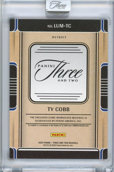 Ty Cobb 2025 Panini Three and Two Luminous Lumber Emerald #'d 4/5