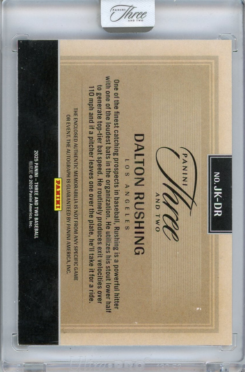 Dalton Rushing 2025 Panini Three and Two Jersey Autographs #'d 27/99