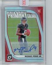Michael Penix Jr. 2024 Panini Donruss Optic Primary Colors autograph rc #'d 21/99 sealed