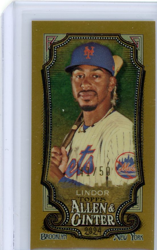 Francisco Lindor 2024 Topps Allen & Ginter Chrome mini gold refractor 