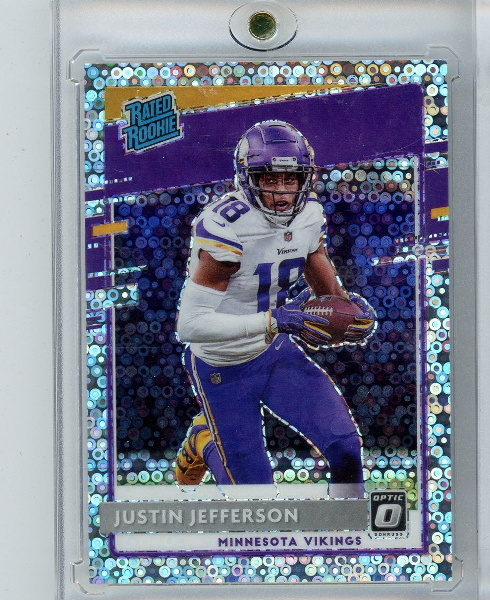 Justin Jefferson 2020 Panini Donruss Optic silver circles prizm rookie card #'d 070/125
