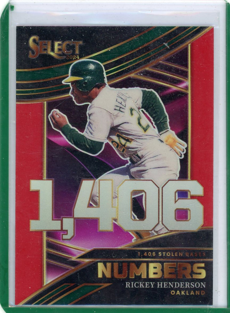 Rickey Henderson 2024 Panini Select Numbers Red Prizm 