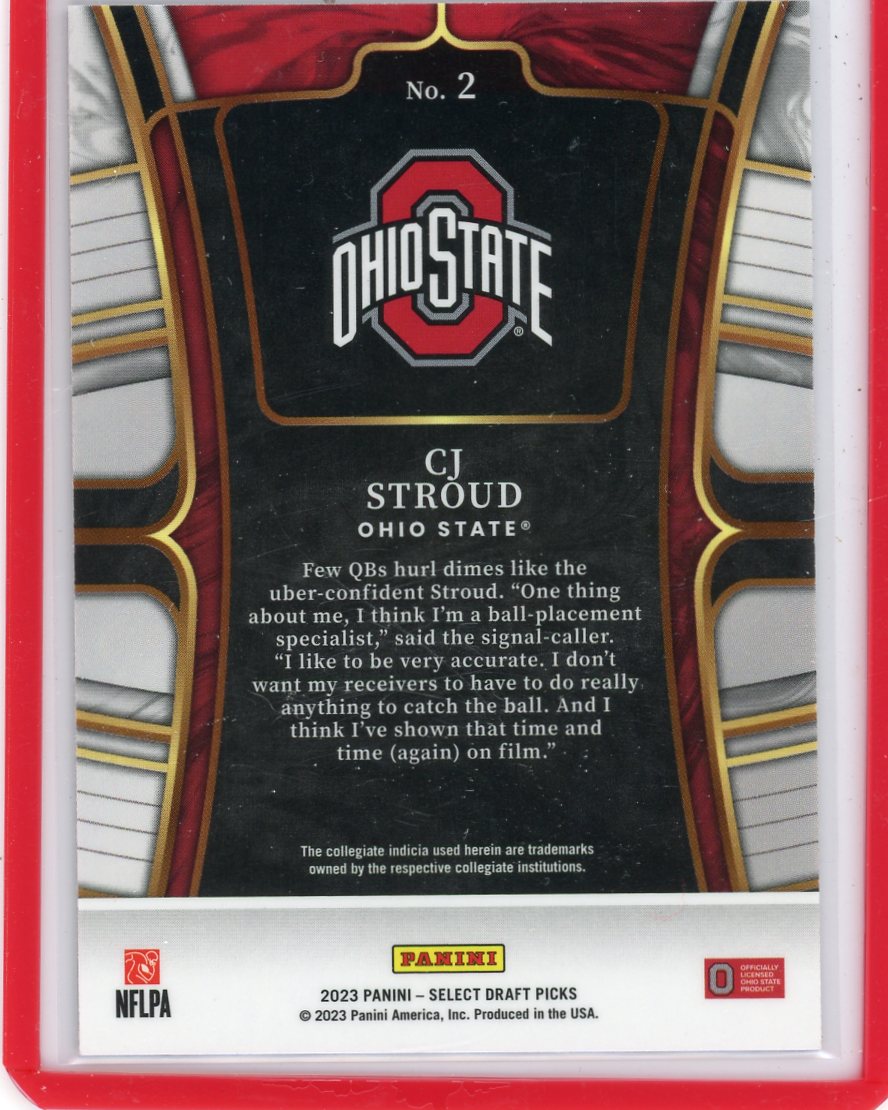 CJ Stroud 2023 Panini Select Draft Picks rookie card