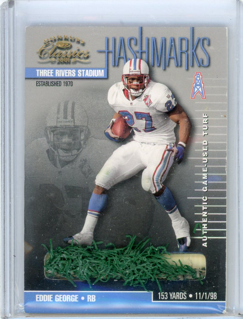 Eddie George 2001 Donruss Classics Hashmarks auth. game-used turf relic