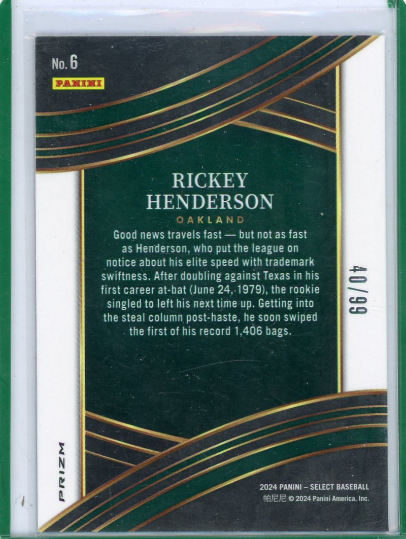 Rickey Henderson 2024 Panini Select Numbers Red Prizm 