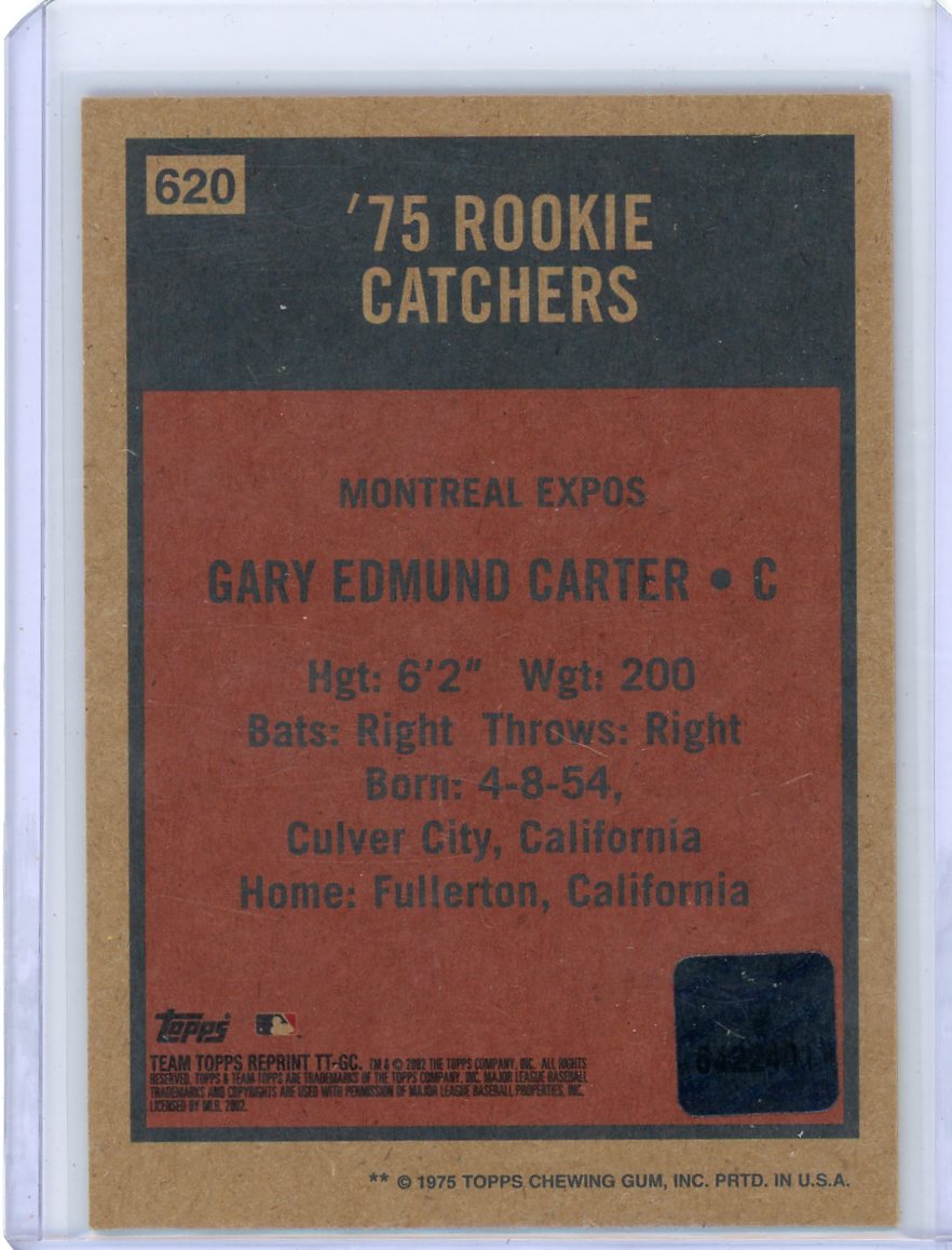 Gary Carter 2002 Team Topps Legends Autograph