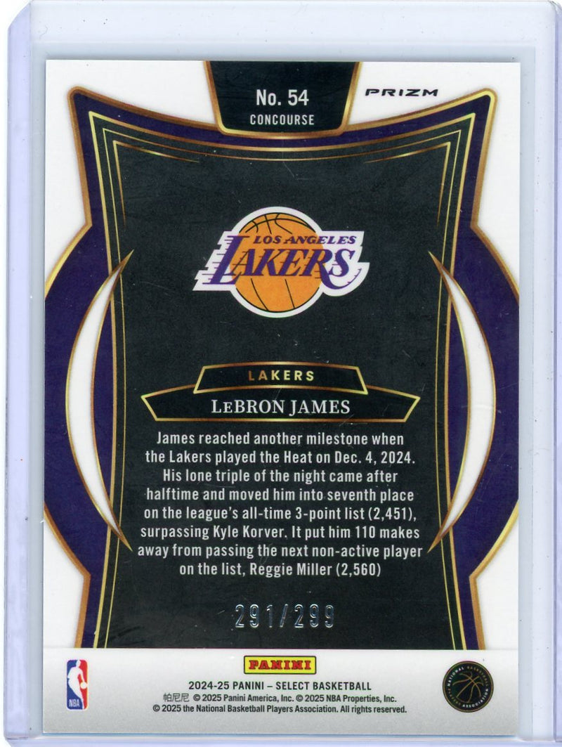 LeBron James 2024-25 Panini Select Concourse Light Blue Prizm 