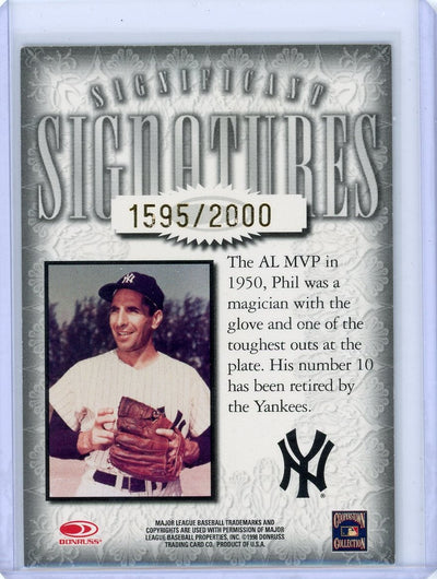 Phil Rizzuto 1998 Donruss Signature Series Autograph #'d 1595/2000