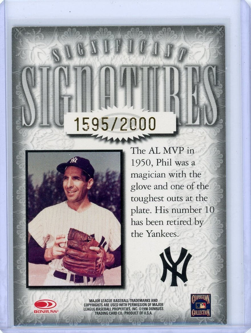 Phil Rizzuto 1998 Donruss Signature Series Autograph 