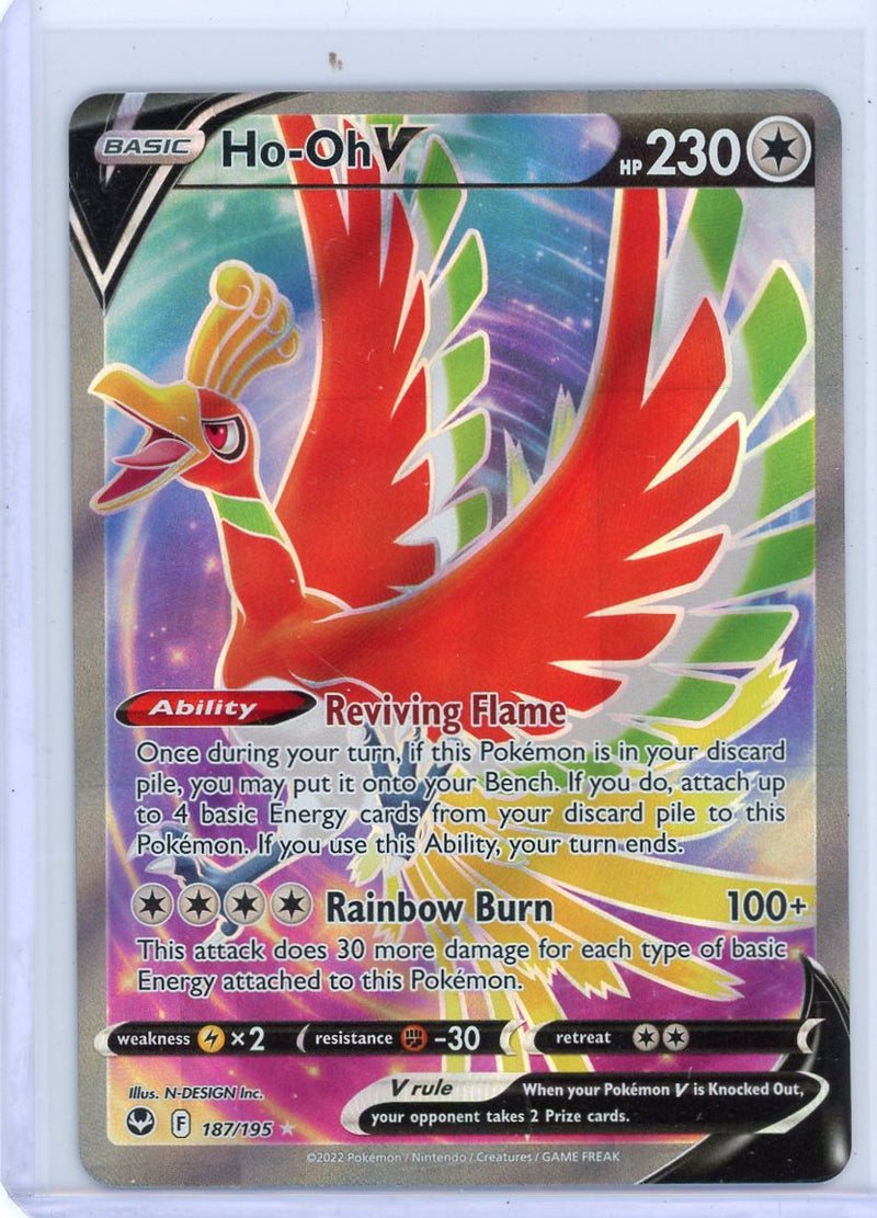 Ho-Oh V 2022 Pokemon rare holo 187/195