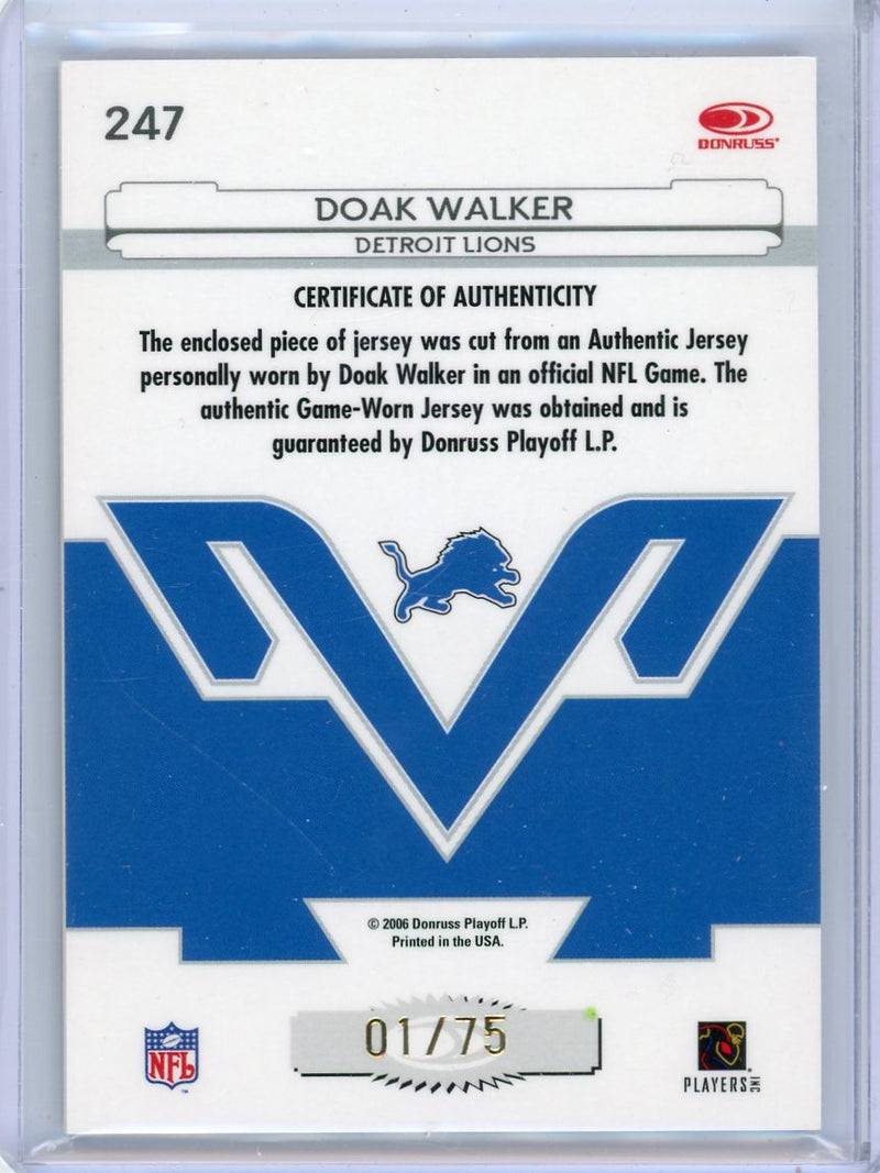 Doak Walker 2006 Donruss Leaf Certified Materials Immortals auth. game-used jersey relic 