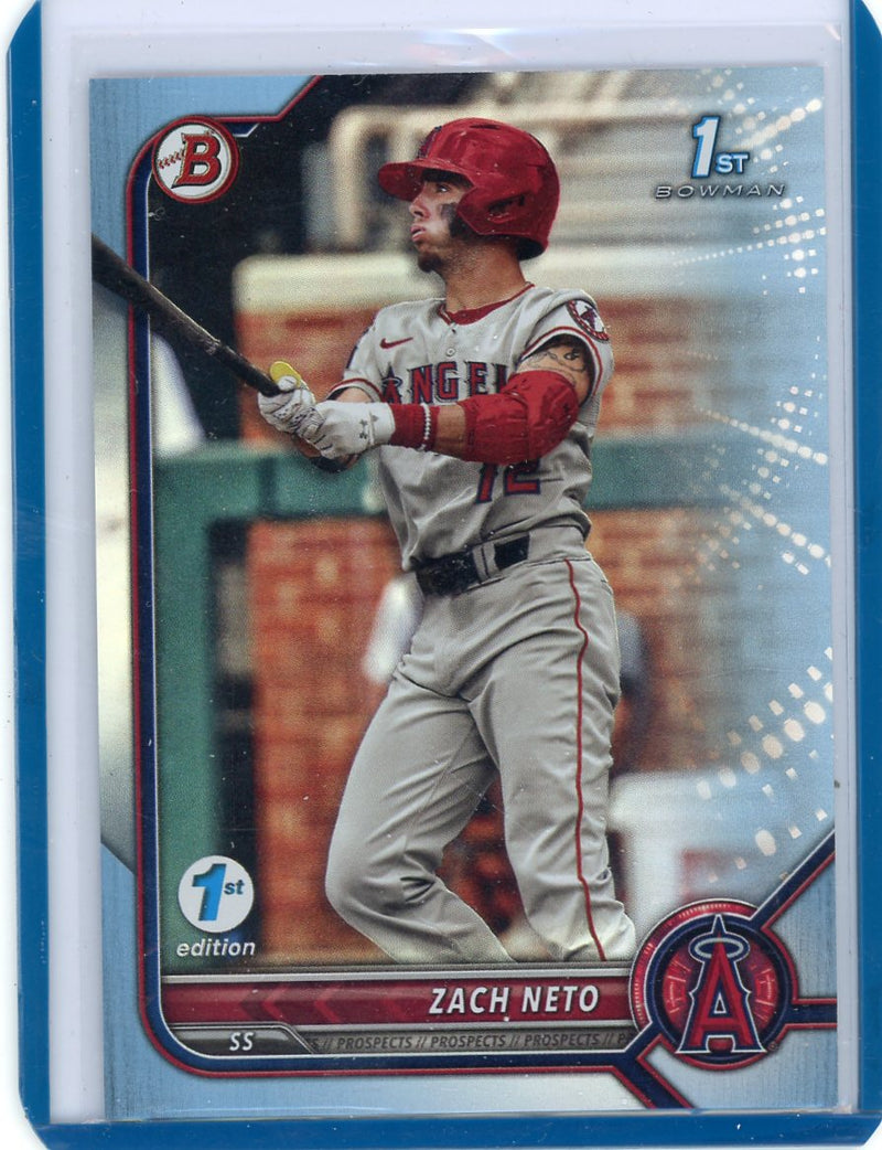 Zach Neto 2022 Bowman 1st Edition 1st Bowman Sky Blue Foil