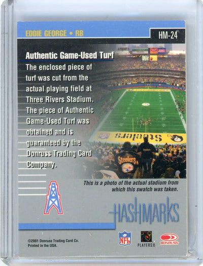 Eddie George 2001 Donruss Classics Hashmarks auth. game-used turf relic