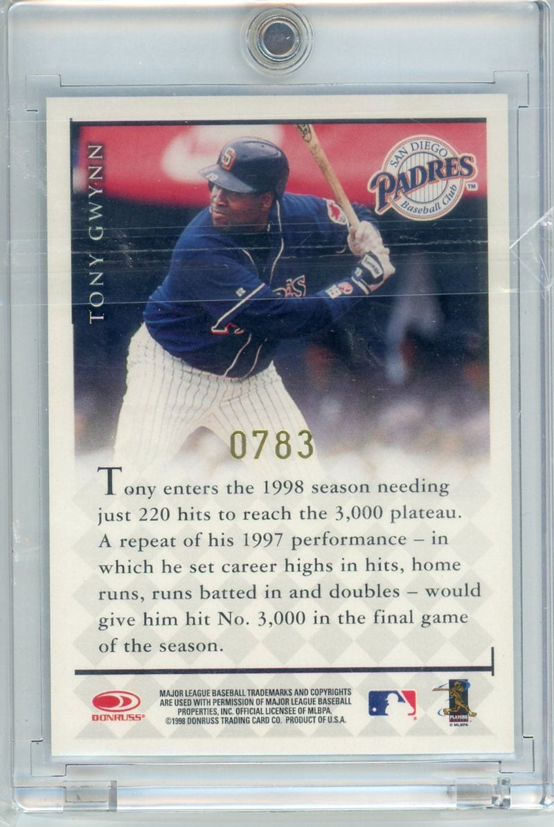 Tony Gwynn 1998 Donruss Signature Series Millenium Marks Autograph 