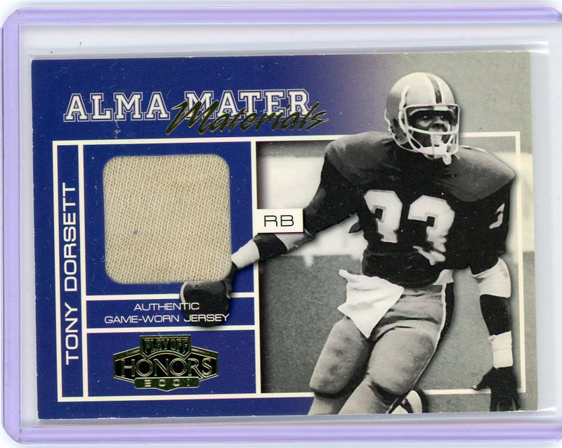 Tony Dorsett 2001 Playoff Honors Alma Mater Materials auth. game-used jersey relic