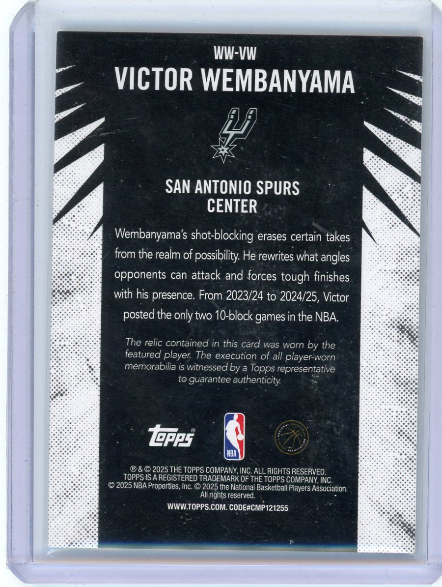 Victor Wembanyama 2025-26 Topps Woven Wonders Relics foil