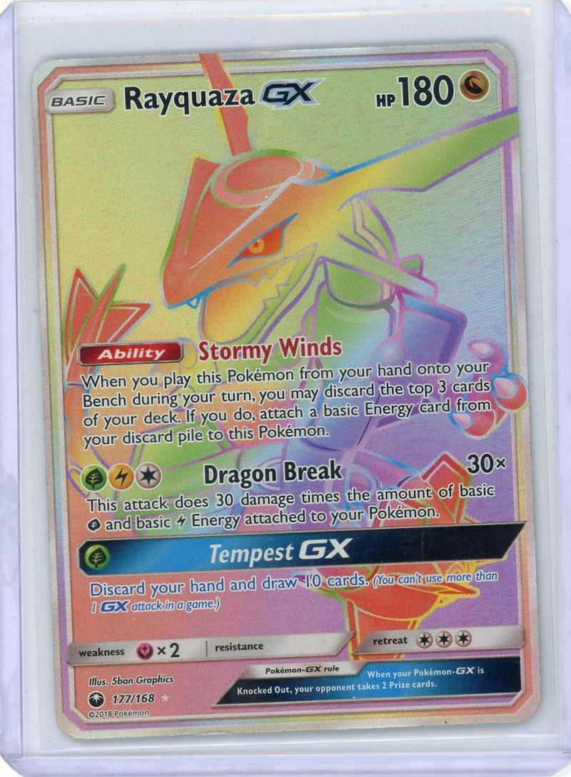 Rayquaza GX Pokémon Celestial Storm Rainbow Rare 