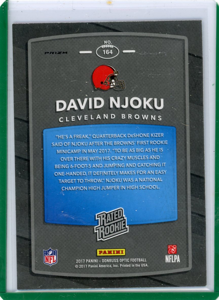 David NJoku 2017 Panini Donruss Optic Red & Yellow Prizm Rated Rookie