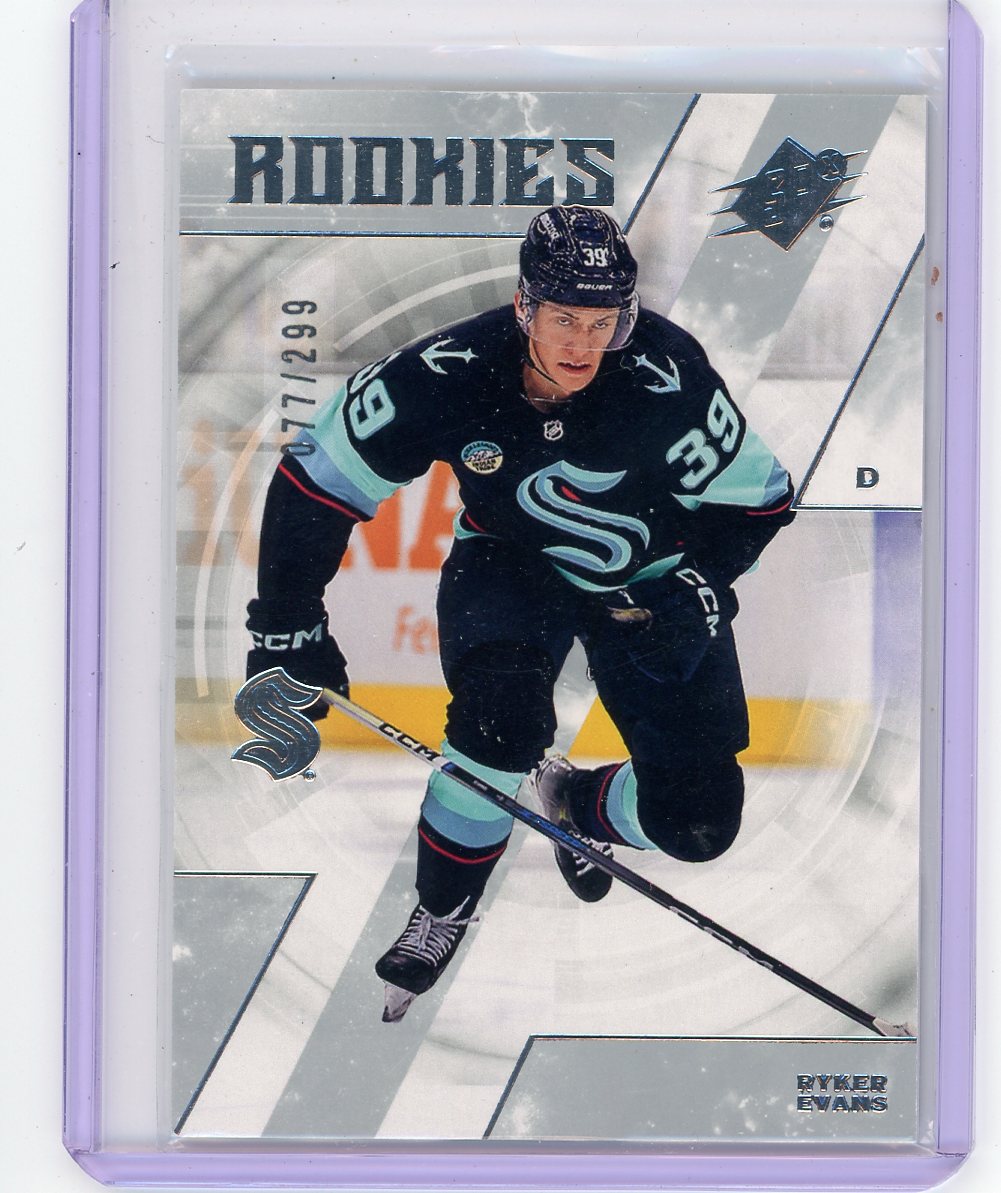 Ryker Evans 2023-24 Upper Deck SPX rookie card #'d 077/299
