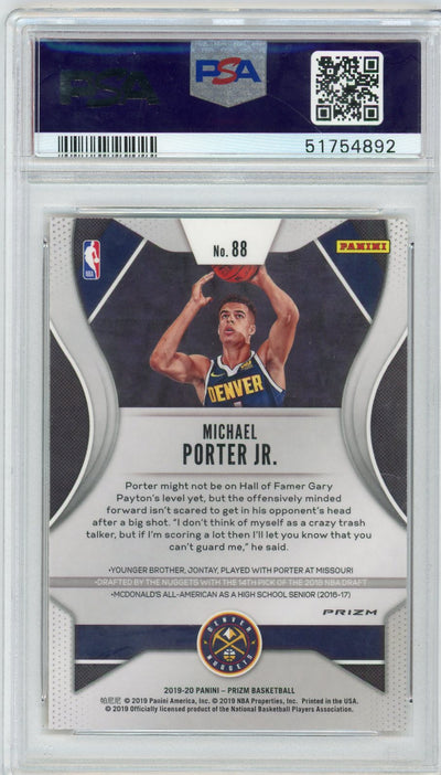 Michael Porter Jr. 2019 Panini Prizm Orange Ice PSA 10