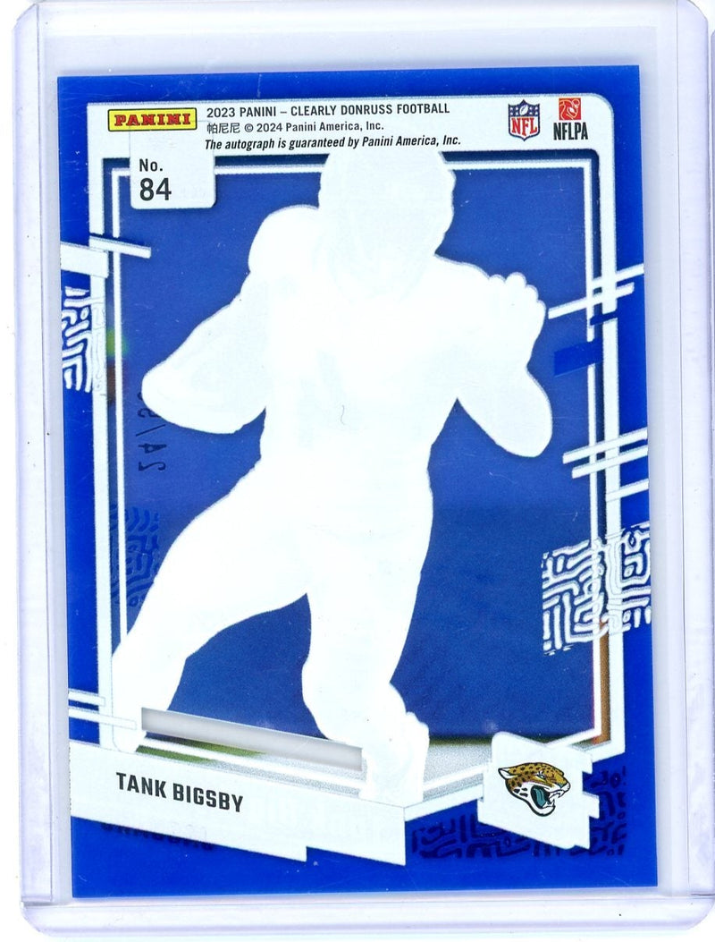 Tank Bigsby 2023 Panini Clearly Donruss autograph rookie card blue 