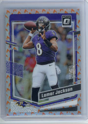 Lamar Jackson 2023 Panini Donruss Optic Fire Emoji prizm SP