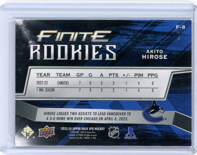 Akito Hirose 2023-24 Upper Deck SPX Finite Rookies green #'d 026/199