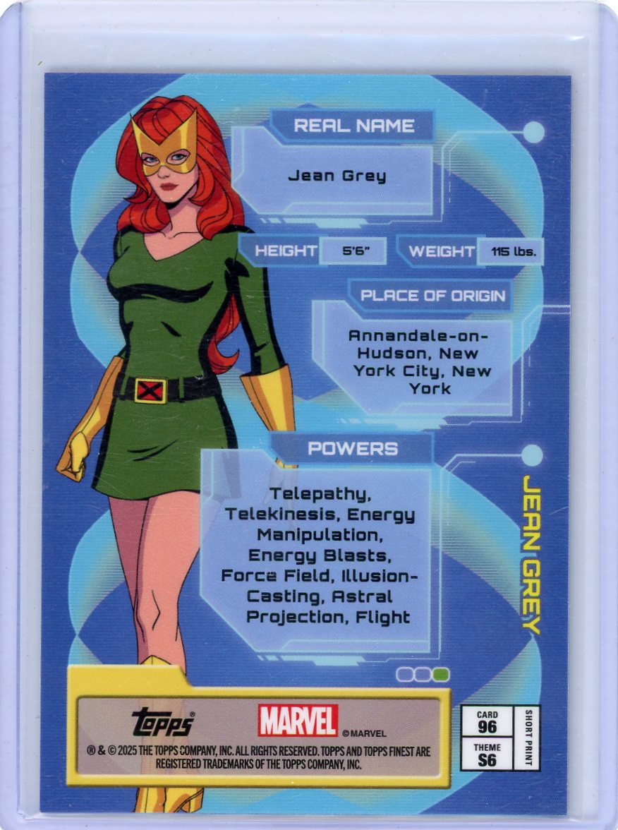 Jean Grey 2025 Topps Finest X-Men Uncanny laser ref. #'d 198/199