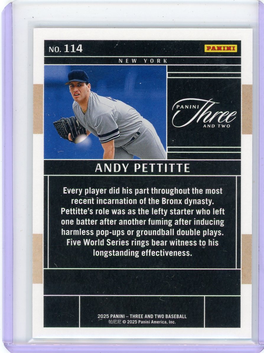 Andy Pettitte 2025 Panini Three & Two Gold #'d 08/10