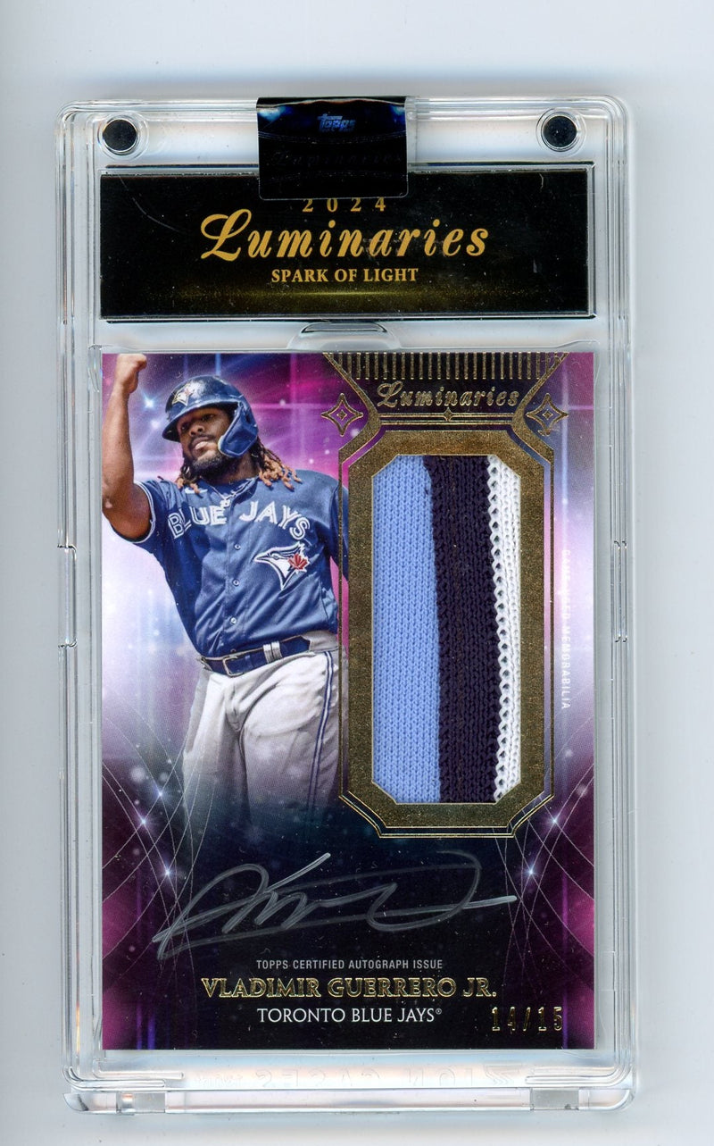 Vladimir Guerrero Jr. 2024 Topps Luminaries Spark of Light patch autograph encased 