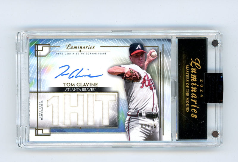 Tom Glavine 2024 Topps Luminaries Masters of the Mound autograph relic encased 