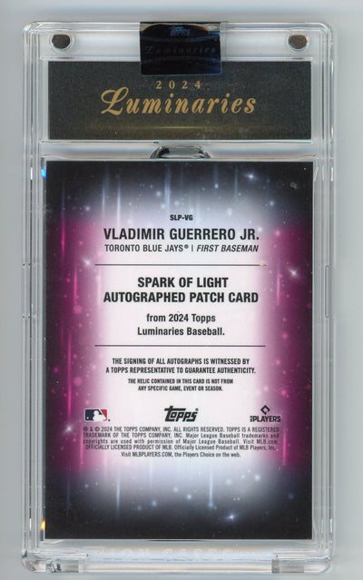 Vladimir Guerrero Jr. 2024 Topps Luminaries Spark of Light patch autograph encased #'d 14/15