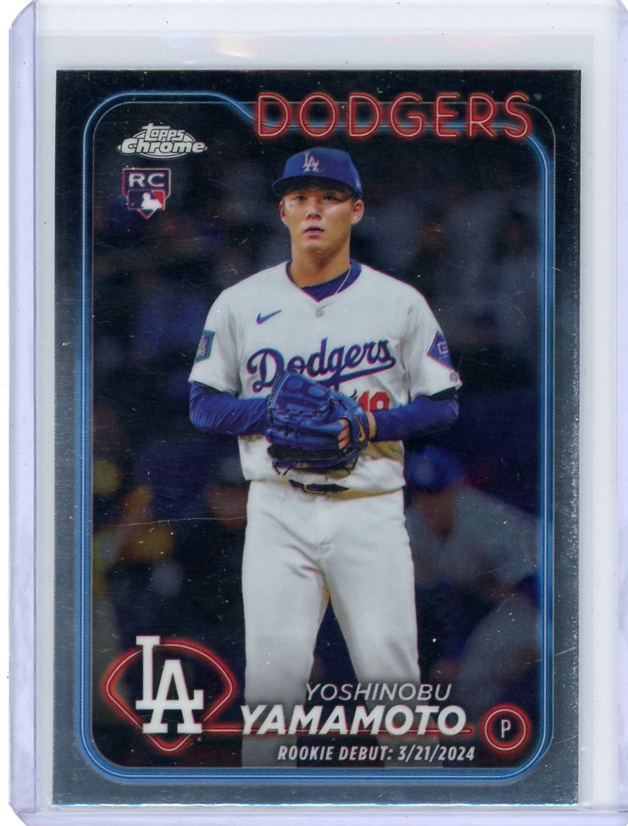 Yoshinobu Yamamoto 2024 Topps Chrome Update Rookie Debut rookie card