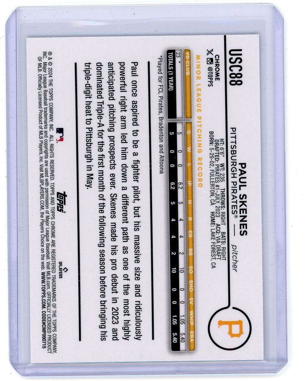 Paul Skenes 2024 Topps Chrome Update rookie card #USC88