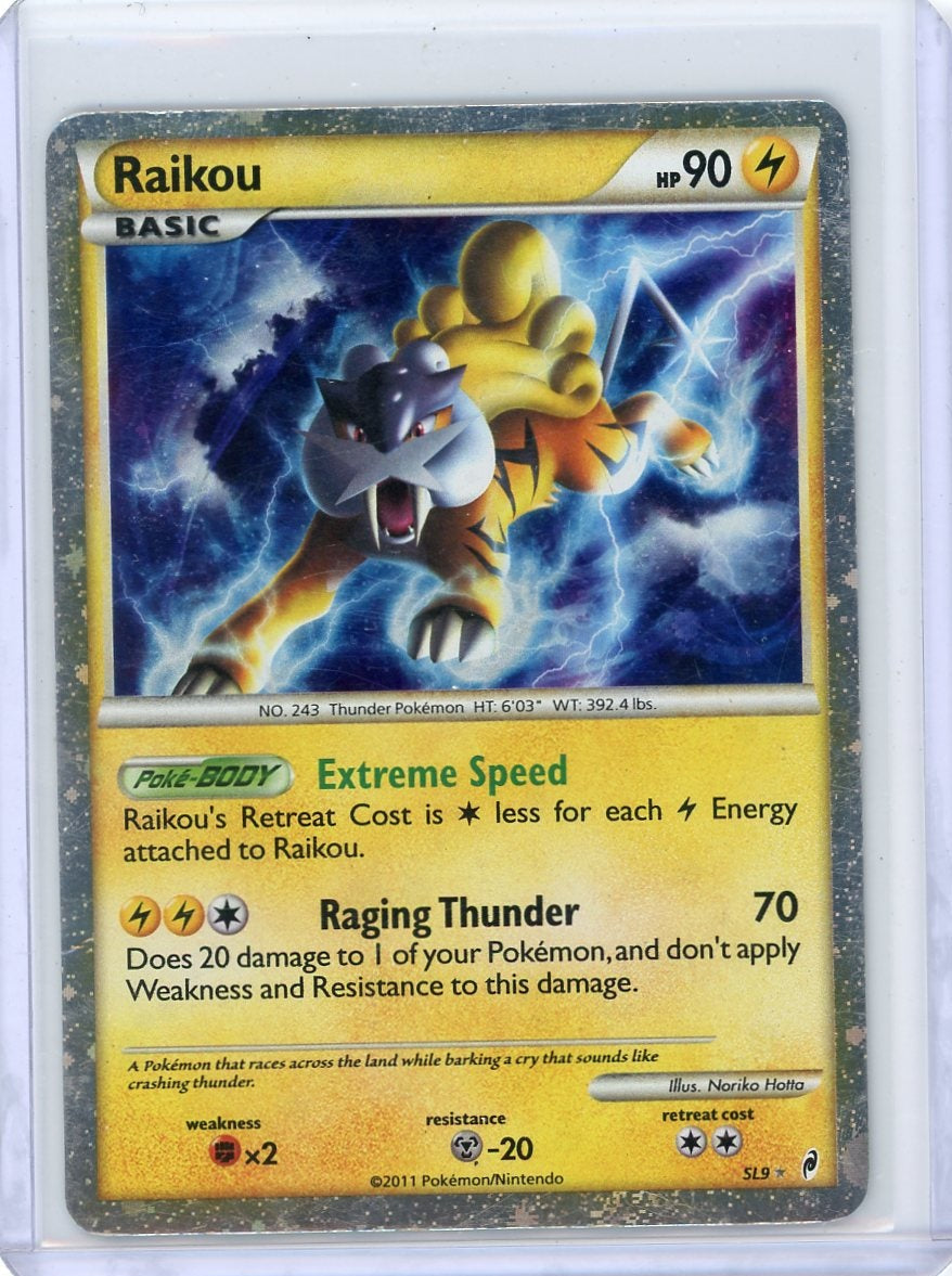 Raikou Pokémon Call of Legends Shiny Holo Rare #SL09 DMG
