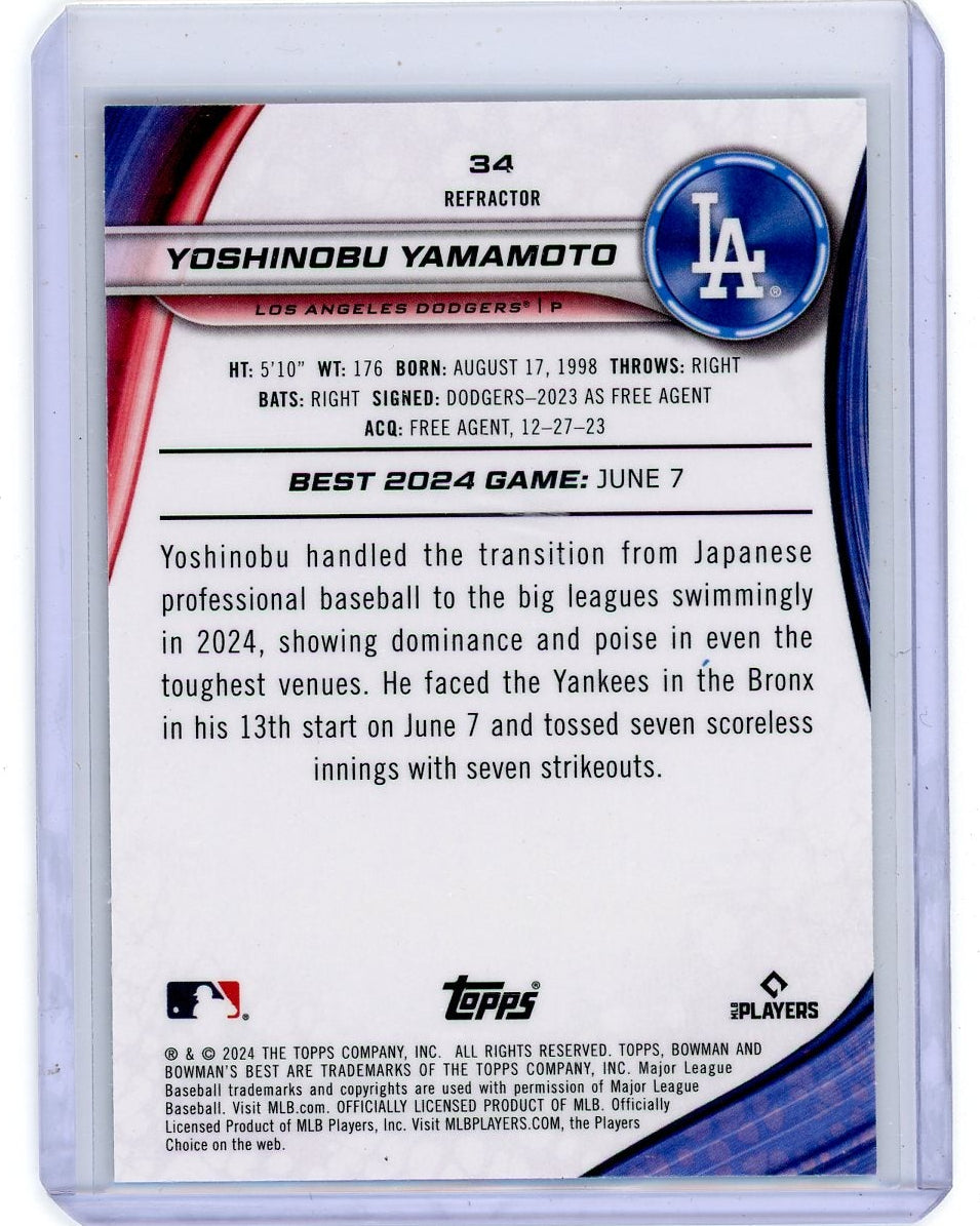 Yoshinobu Yamamoto 2024 Bowman's Best refractor rookie card