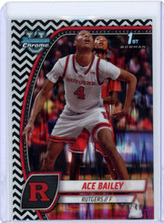 Ace Bailey 2025 1st Bowman Chrome University Black/White Stealth ref. #'d 07/48