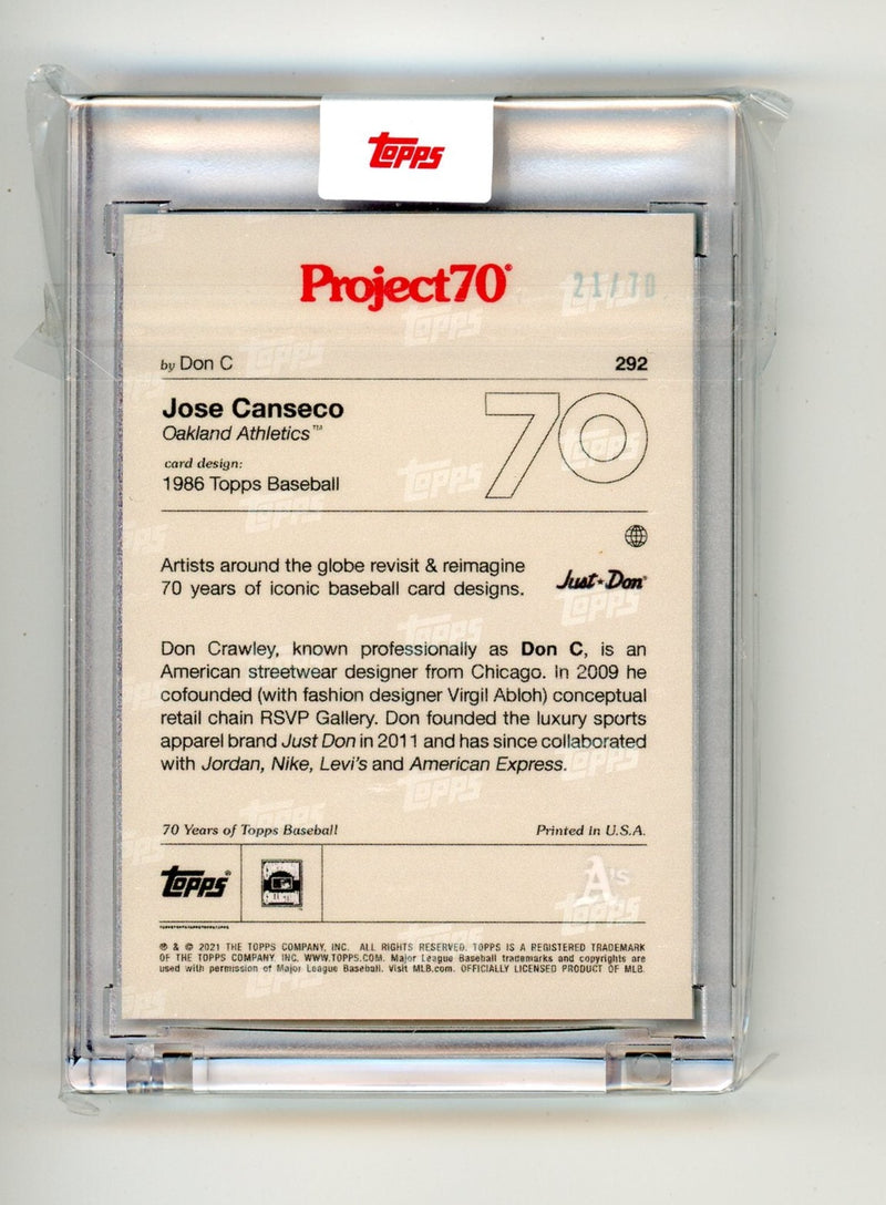 Jose Canseco 2021 Topps Project70 by Don C 